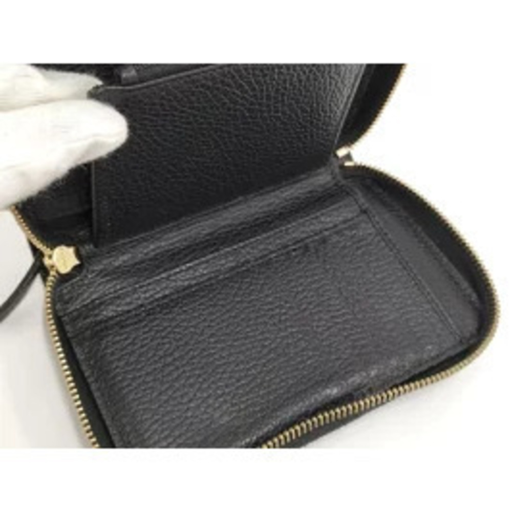 GUCCI Interlocking GG Round Zipper Long Wallet Leather Black - Picture 7 of 8